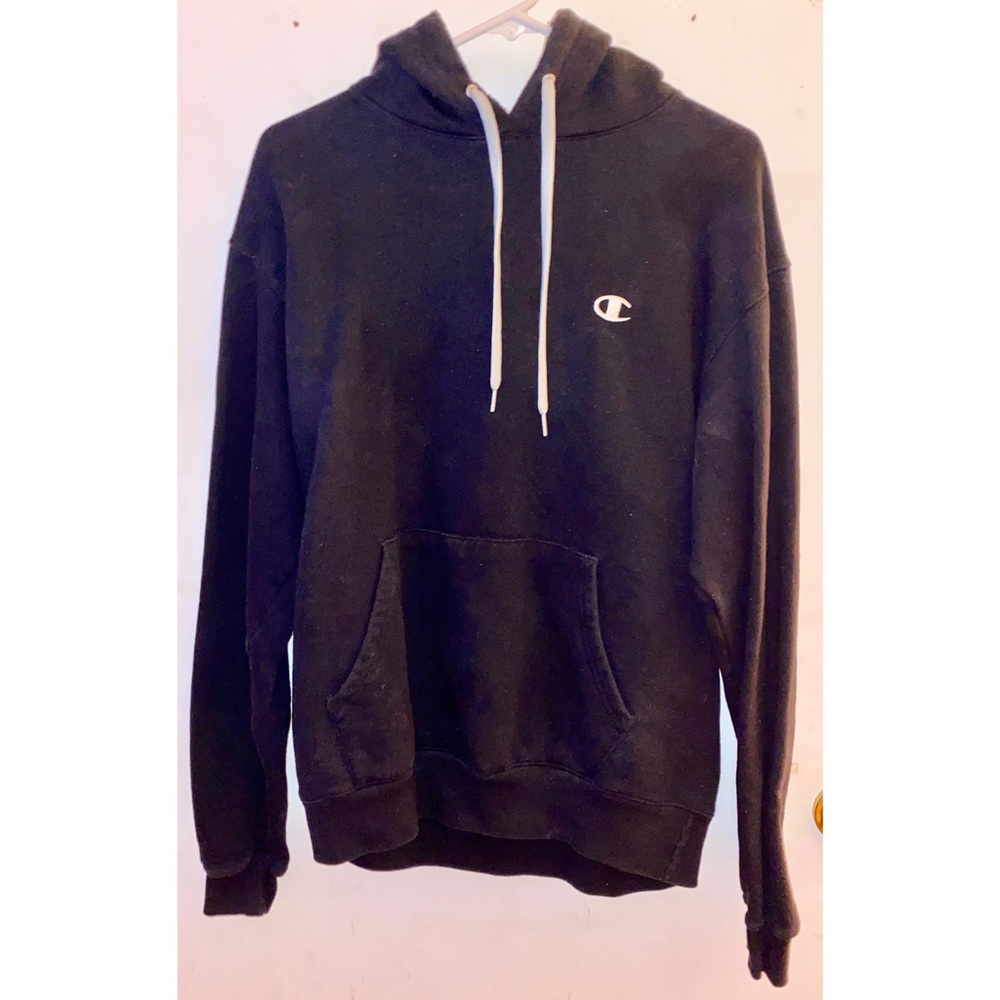 Black and silver Champion hoodie